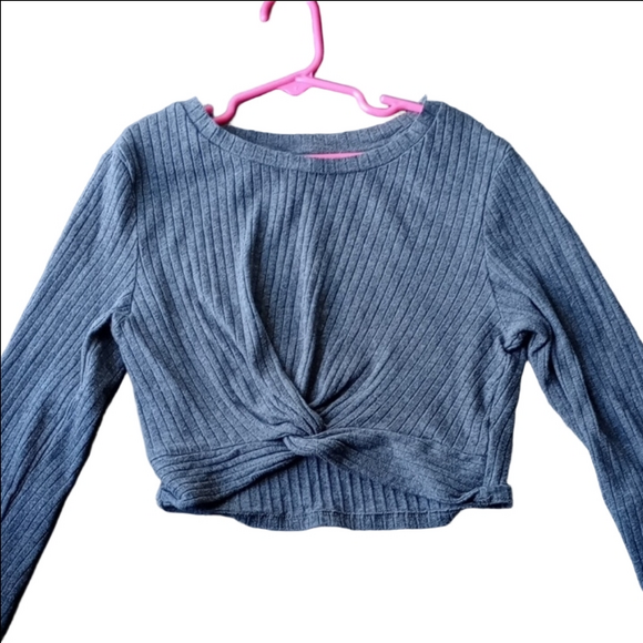 SHEIN Other - SHEIN Gray Ribbed Cropped Knit Top